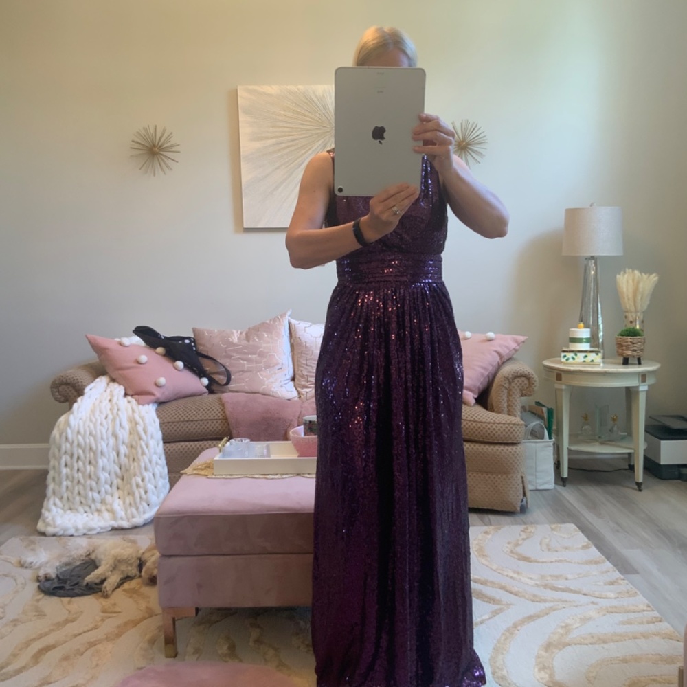Kate Karin purple sequin Dance Prom Bridesmaid Fancy sleeveless dress New w/tags - Picture 4 of 12